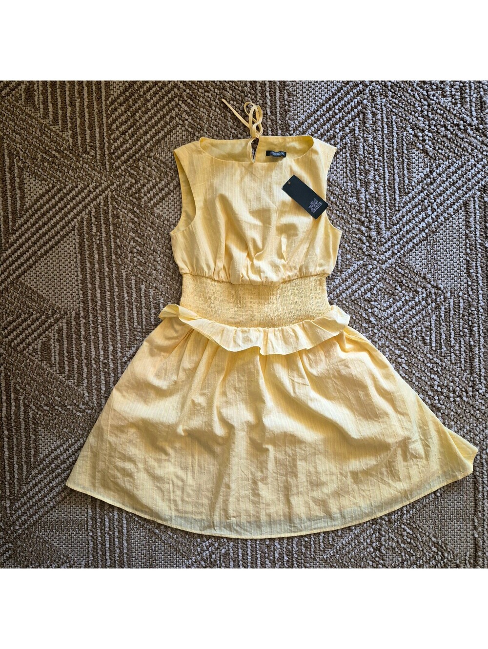 Wild Fable Target Yellow Smocked Ruffle Dress XS Cottagecore NWT XS